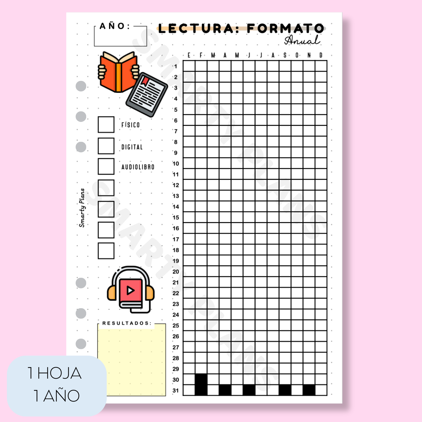 Hoja Anual - Lectura Formato