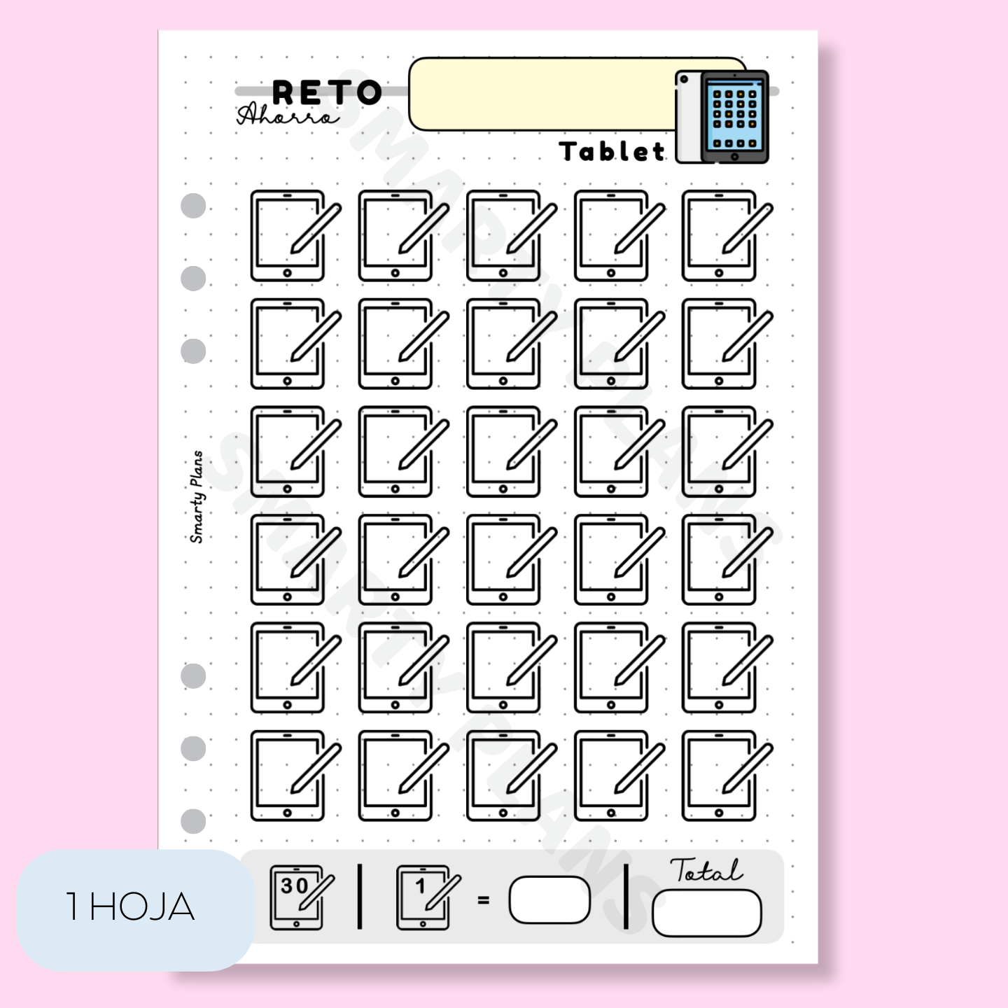Plantilla Individual Finanzas - Reto de Ahorro Tablet