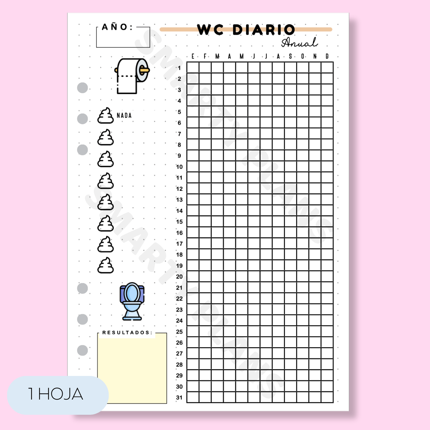 Hoja Anual Salud - WC Diario (caca)