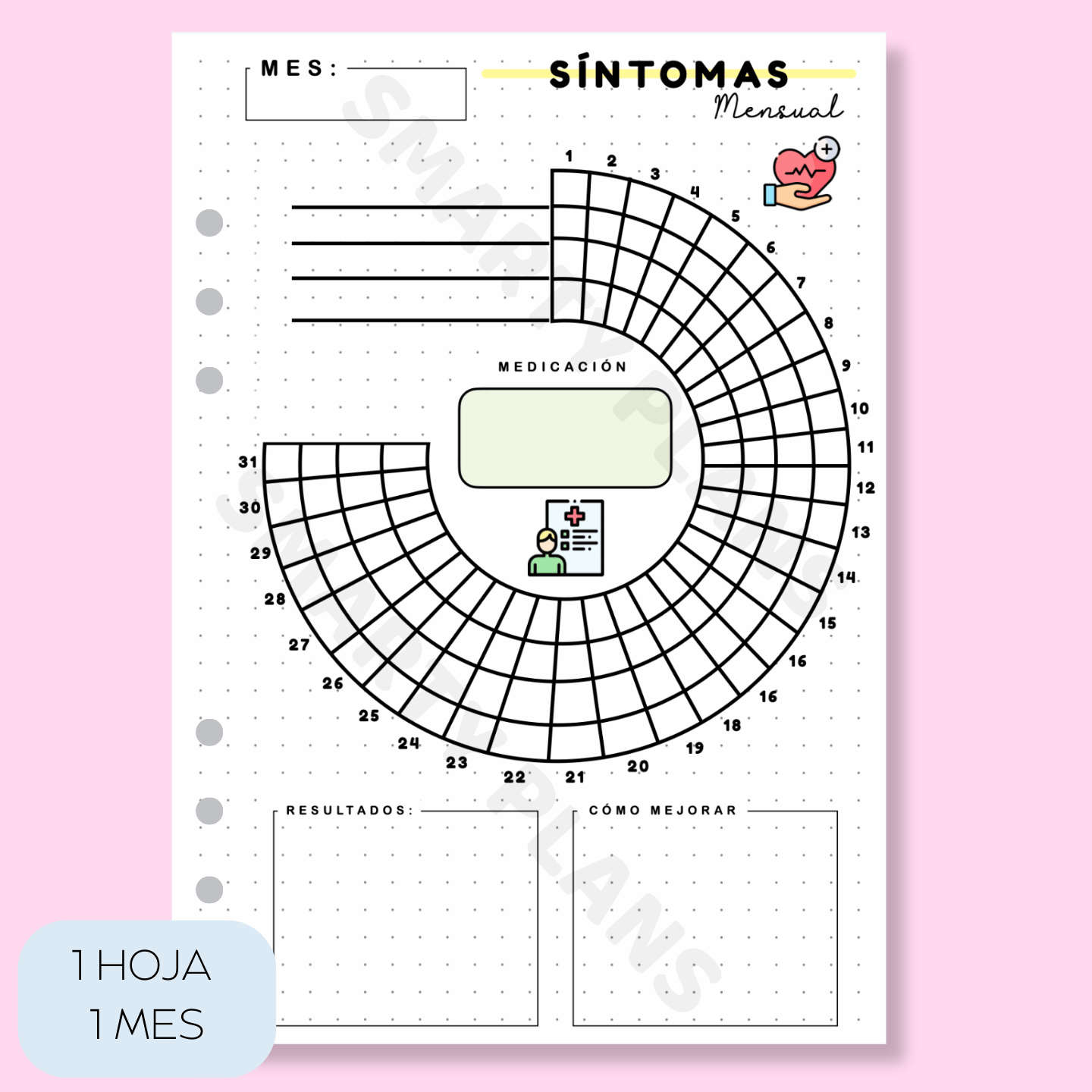 Plantilla Mensual Individual - Salud Síntomas