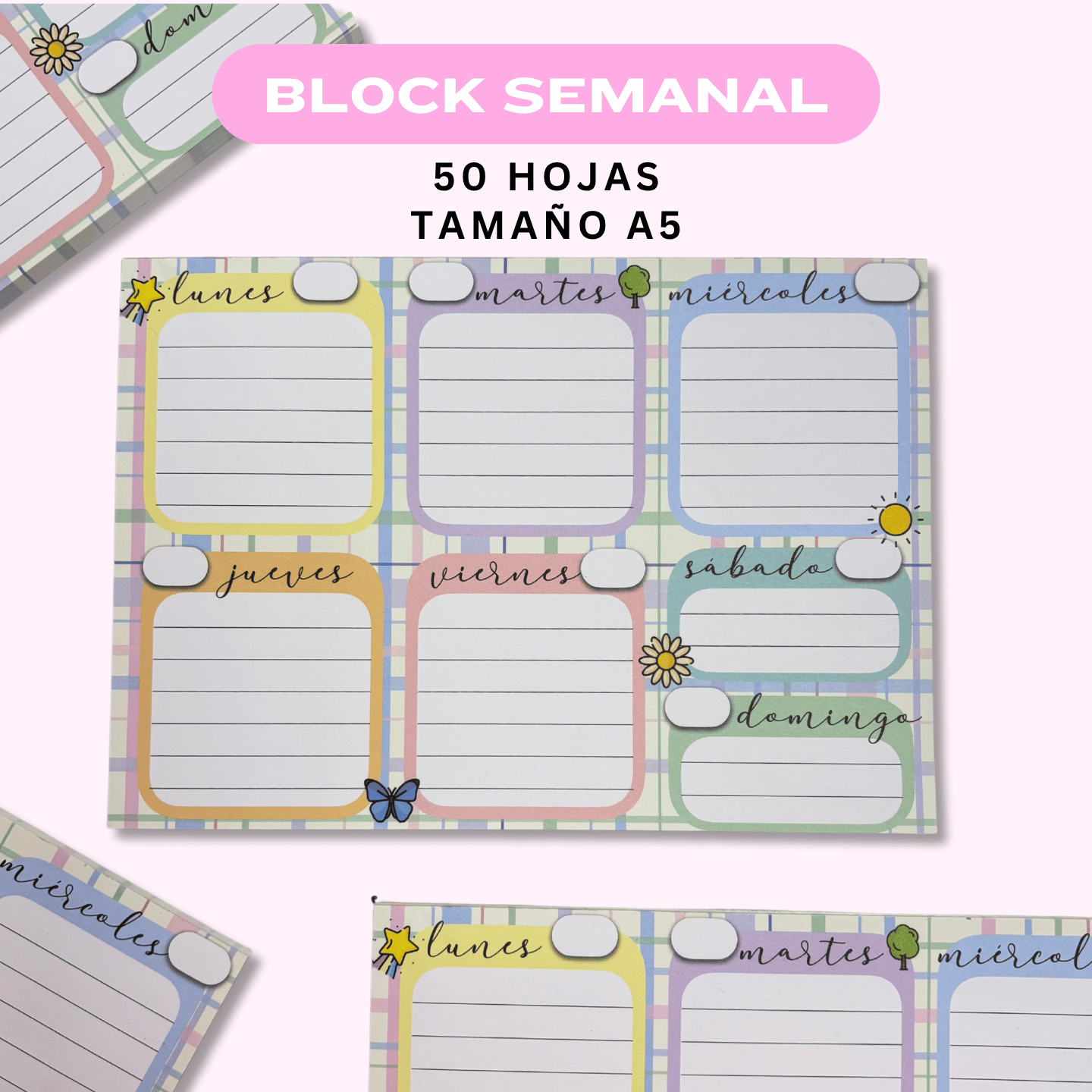 Bloc de Notas A5 - Semanal Horizontal