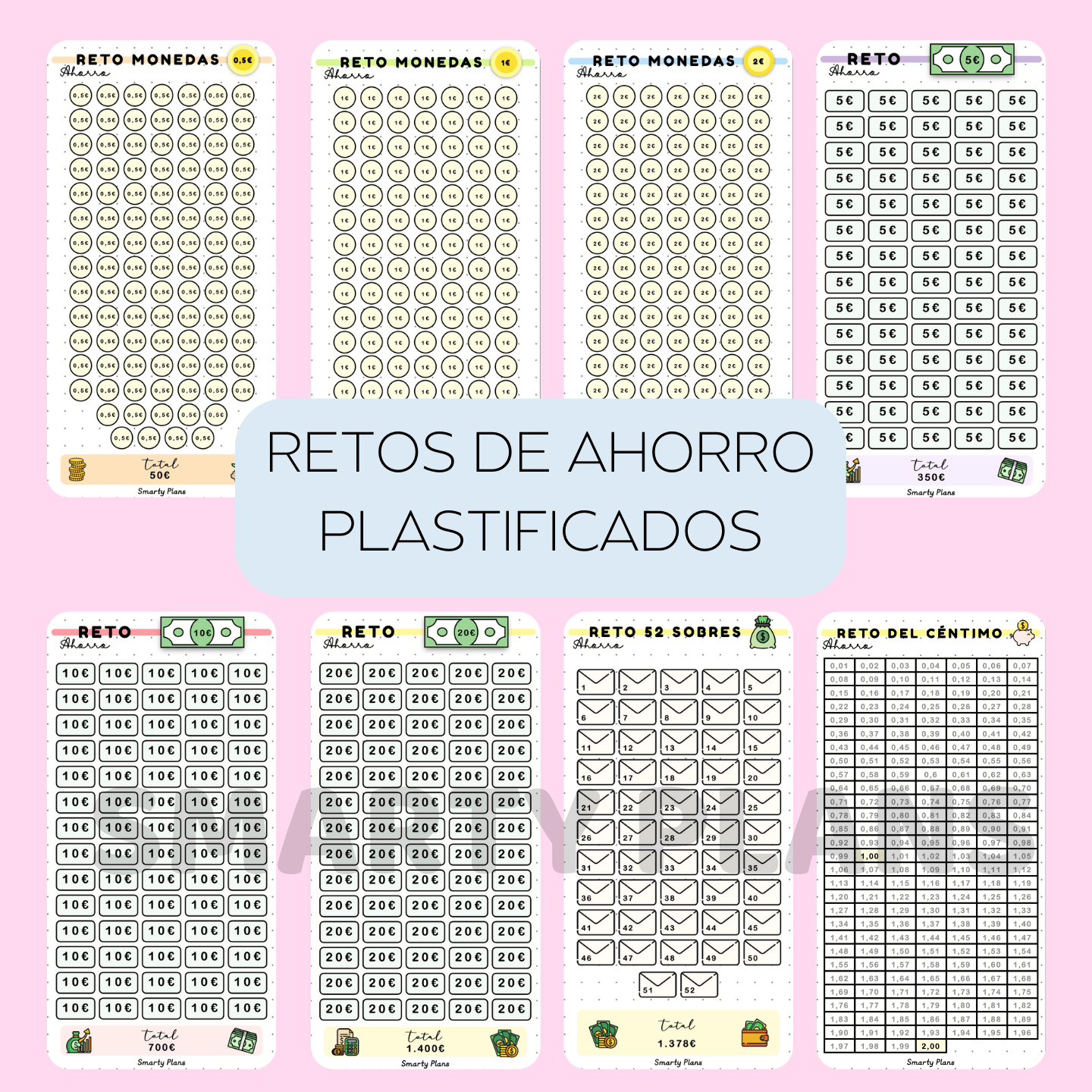 Retos de Ahorro - Tarjetas Plastificadas