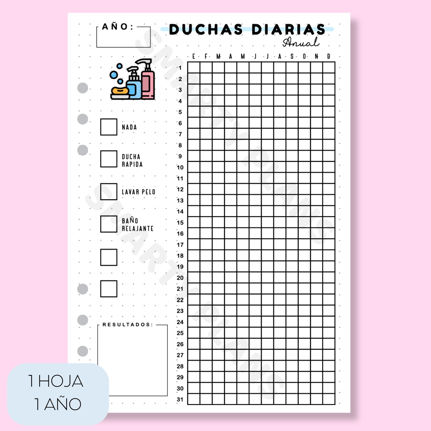Hoja Anual - Duchas Diarias