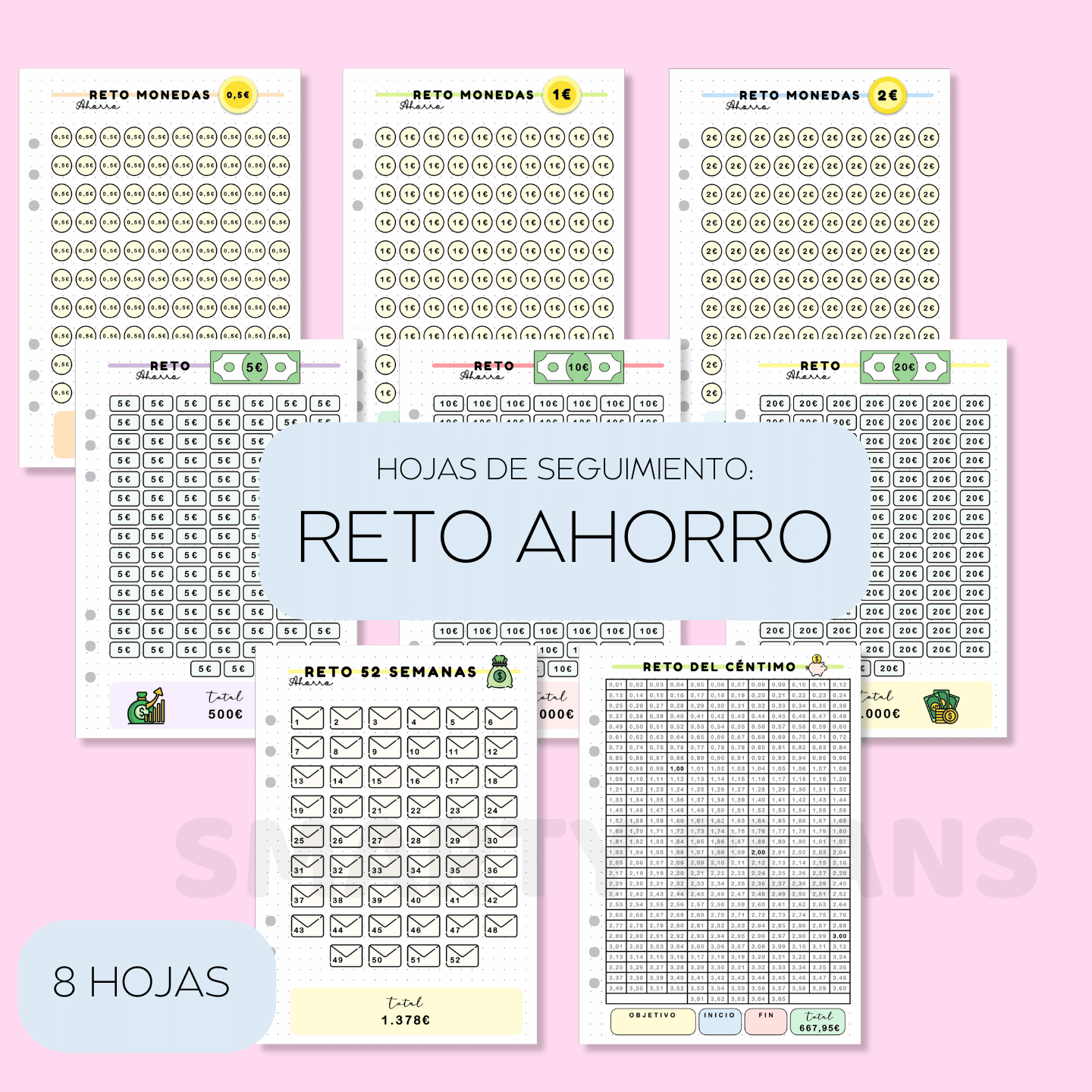 Plantillas - Pack 8 Retos de Ahorros