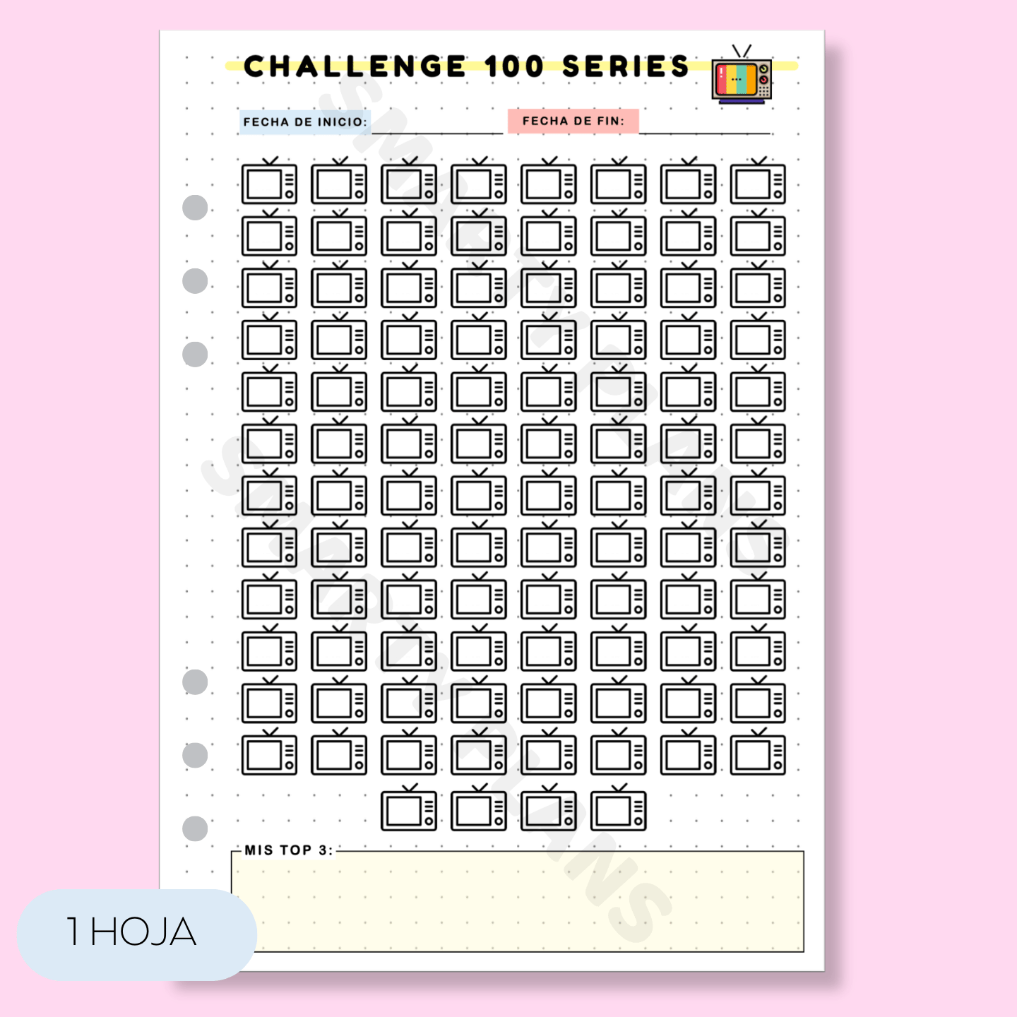 Plantilla Ocio - Desafío 100 Series