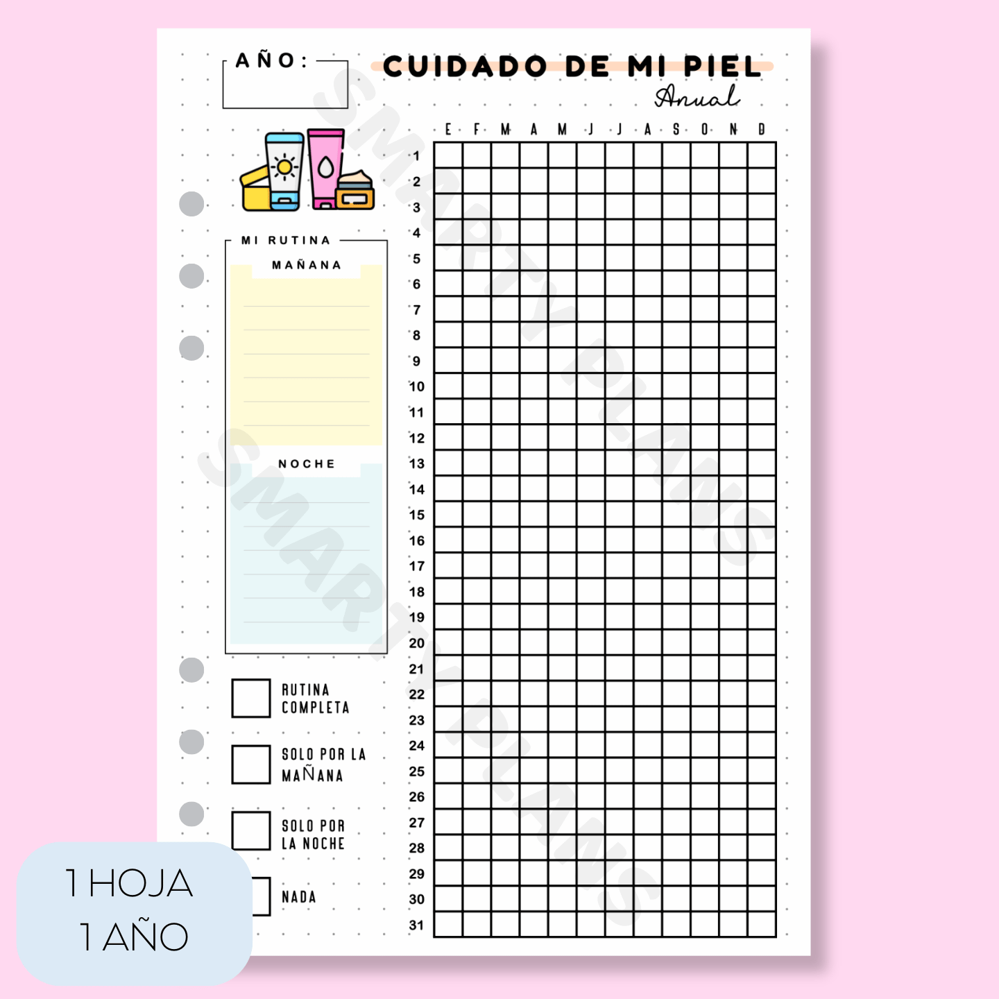 Hoja Anual - Cuidado de mi Piel