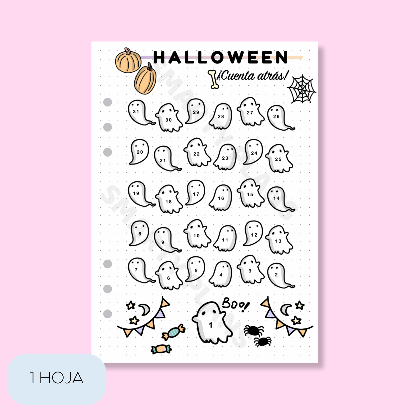Plantilla Individual Mensual - Cuenta Atrás Halloween