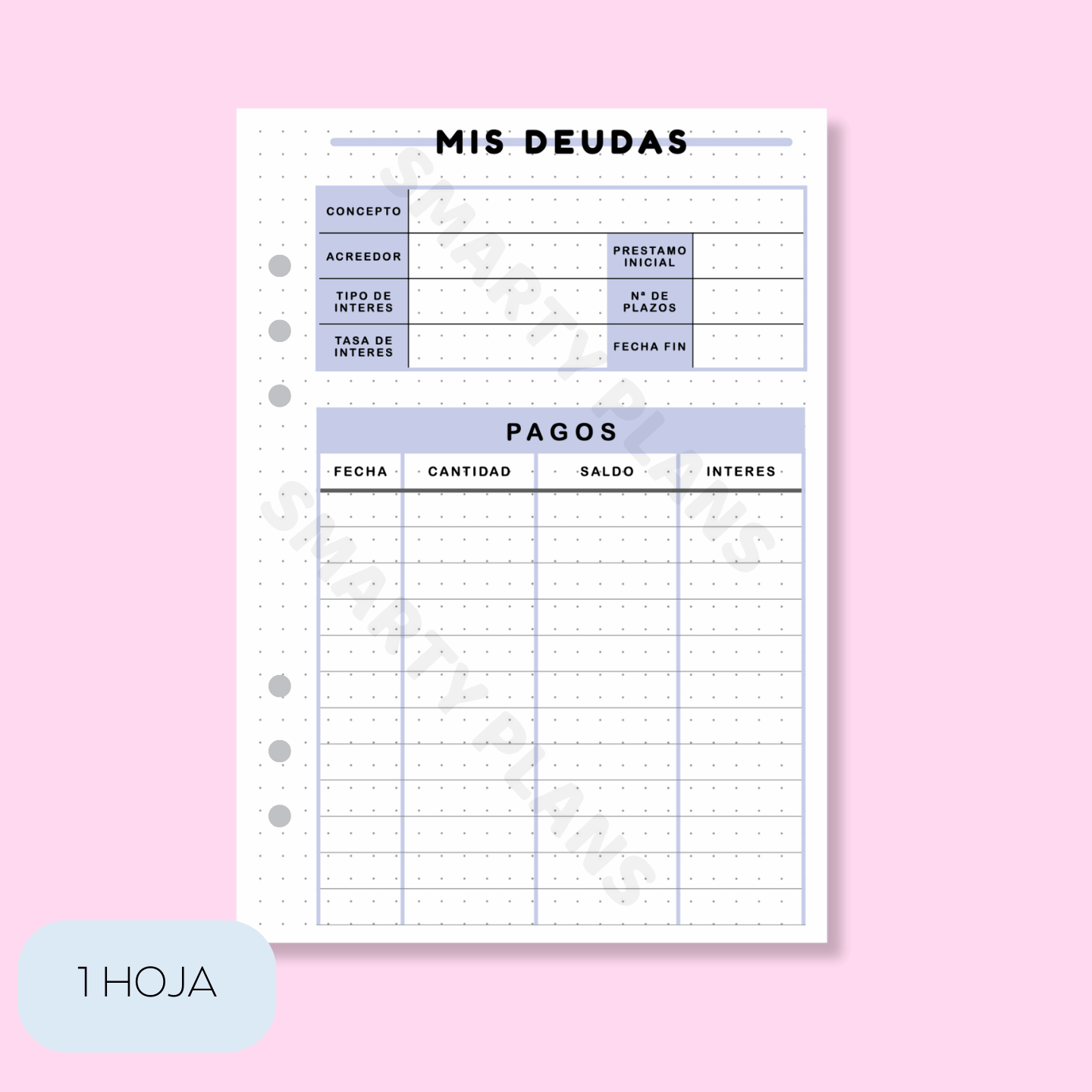 Plantilla Individual Finanzas - Mis Deudas