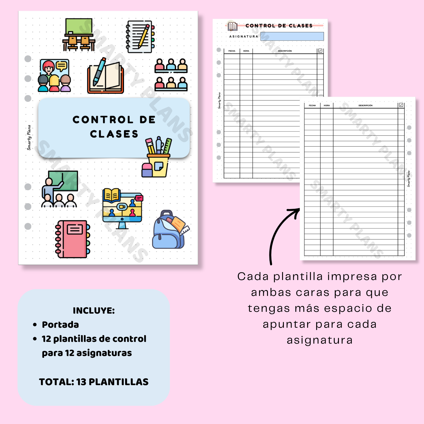 Pack Plantillas Estudiantes - Control de Clases