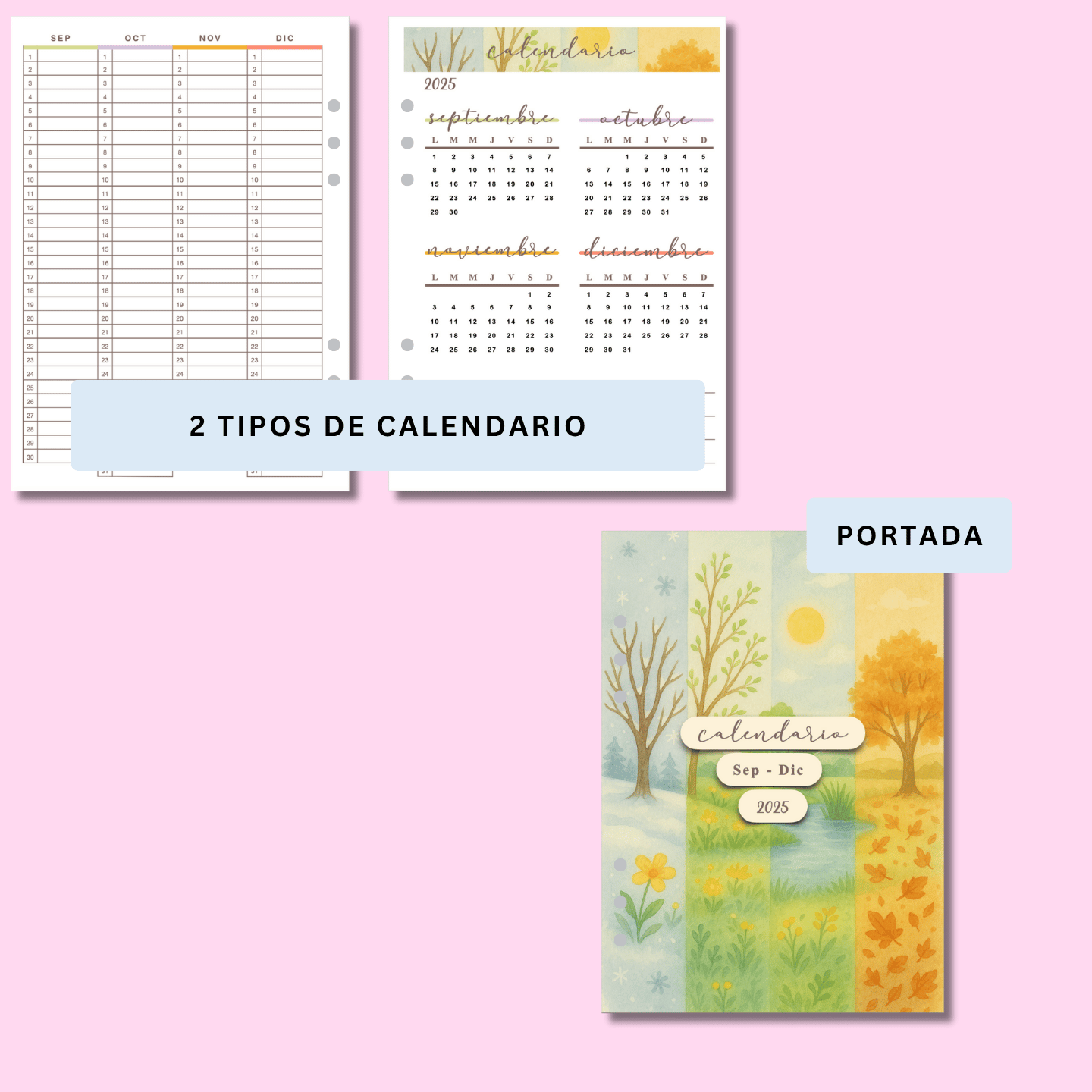 Calendario Anual - Septiembre a Diciembre 2025