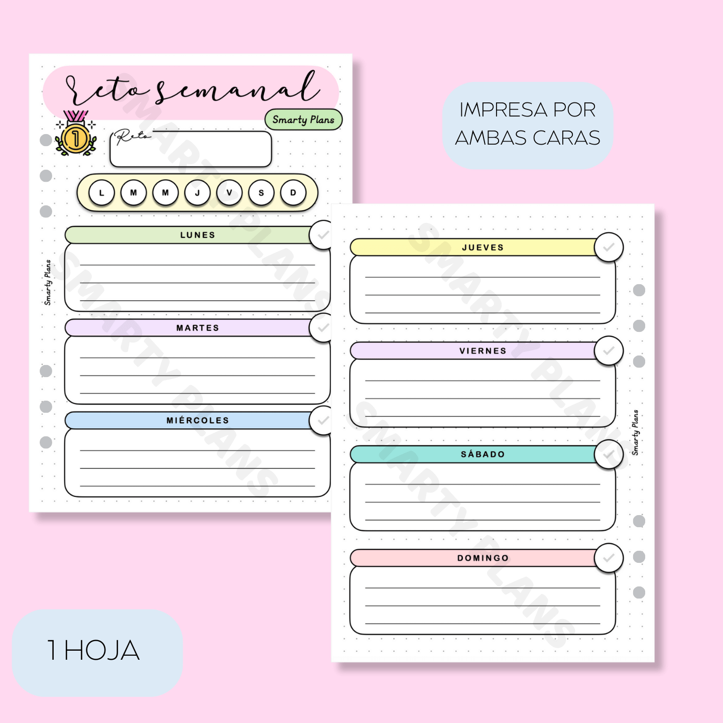 Plantilla Individual Semanal - Reto Semanal Smarty Plans