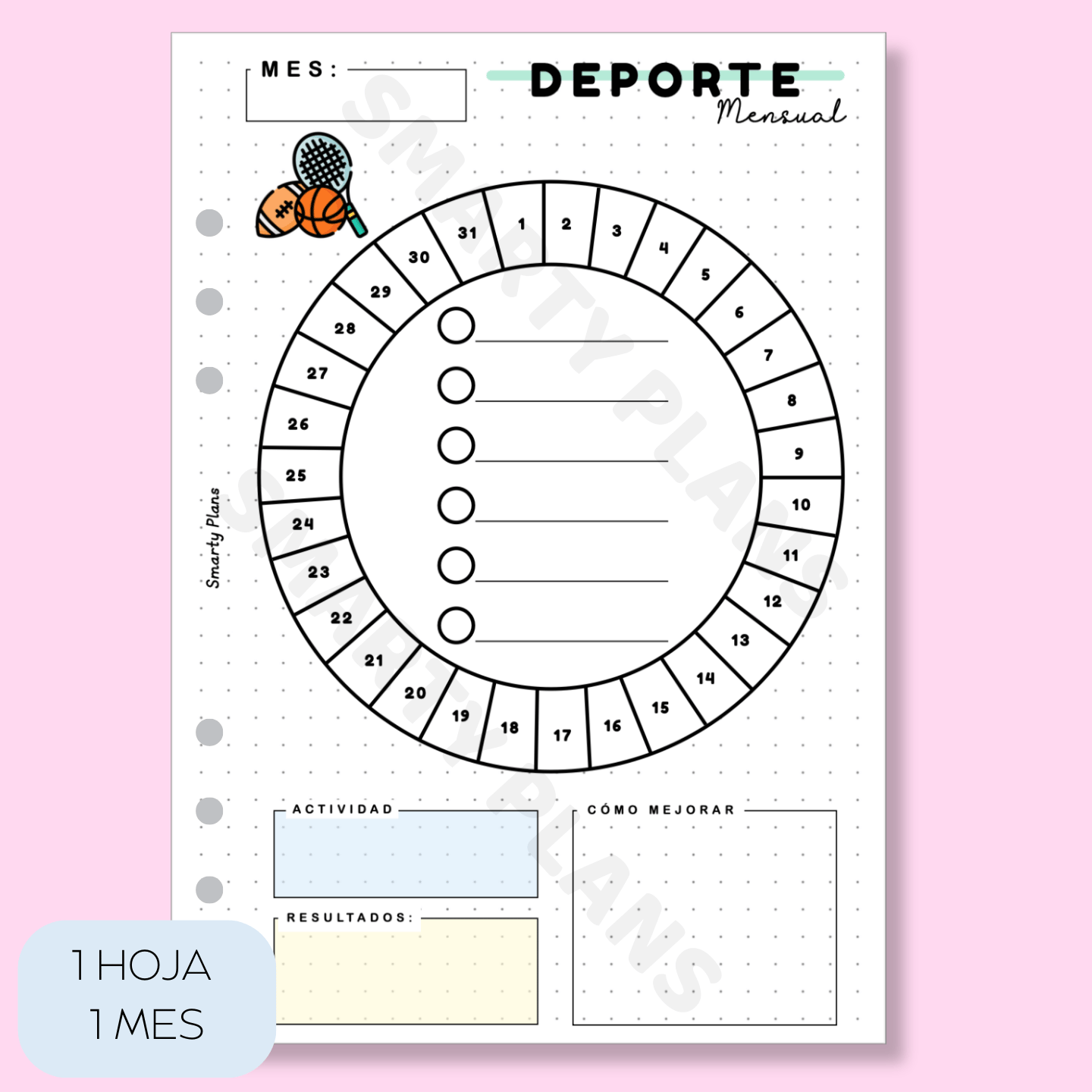 Plantilla Mensual - Deporte