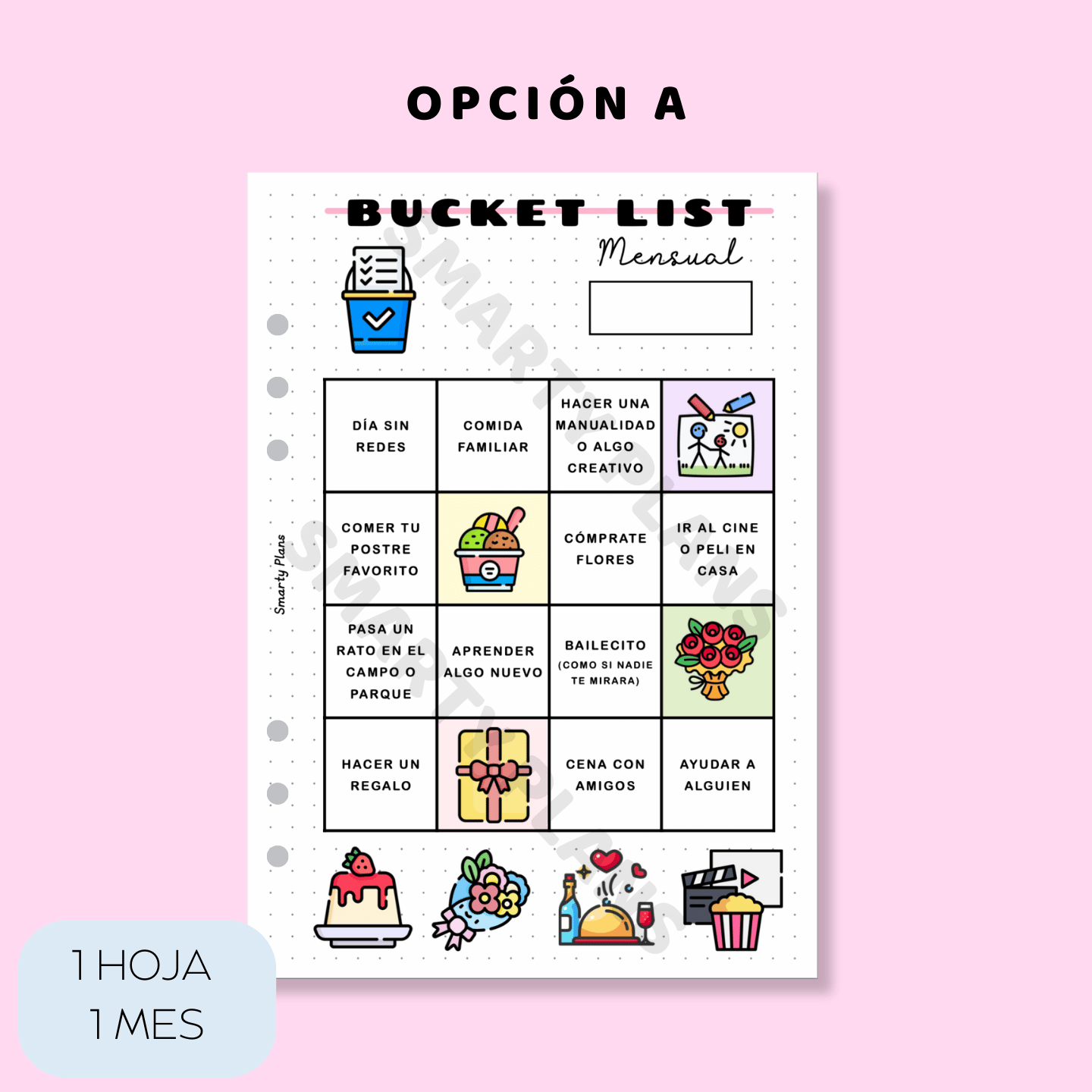 Plantilla Mensual - Bucket List