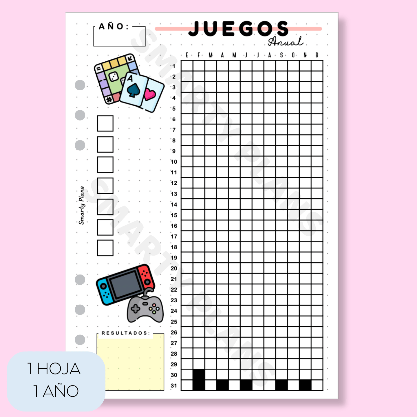 Hoja Anual - Juegos