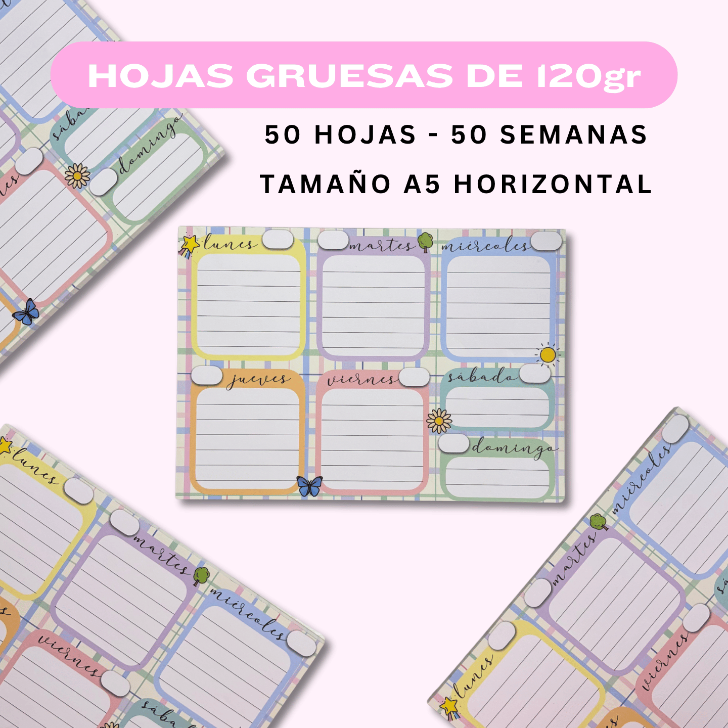 Bloc de Notas A5 - Semanal Horizontal