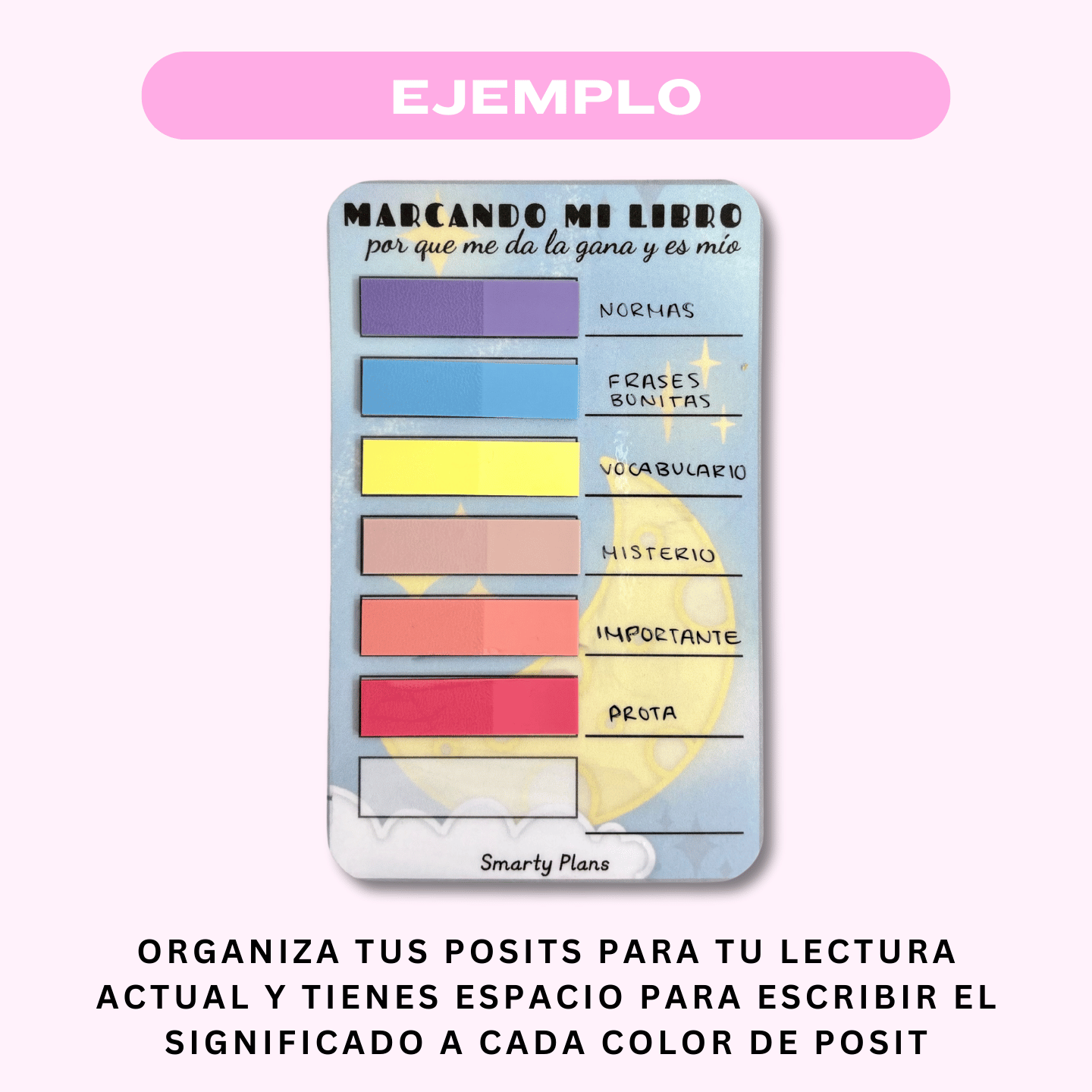 Marcapáginas Tarjeta Plastificada Porta Posits - Lectura