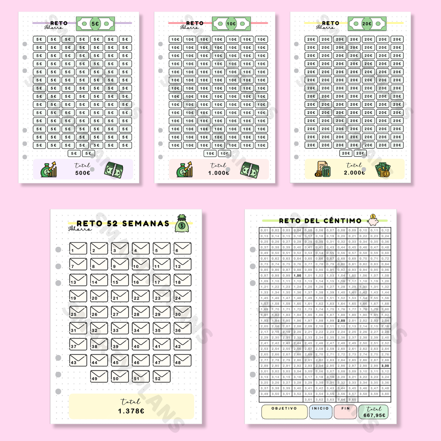 Plantillas - Pack 8 Retos de Ahorros