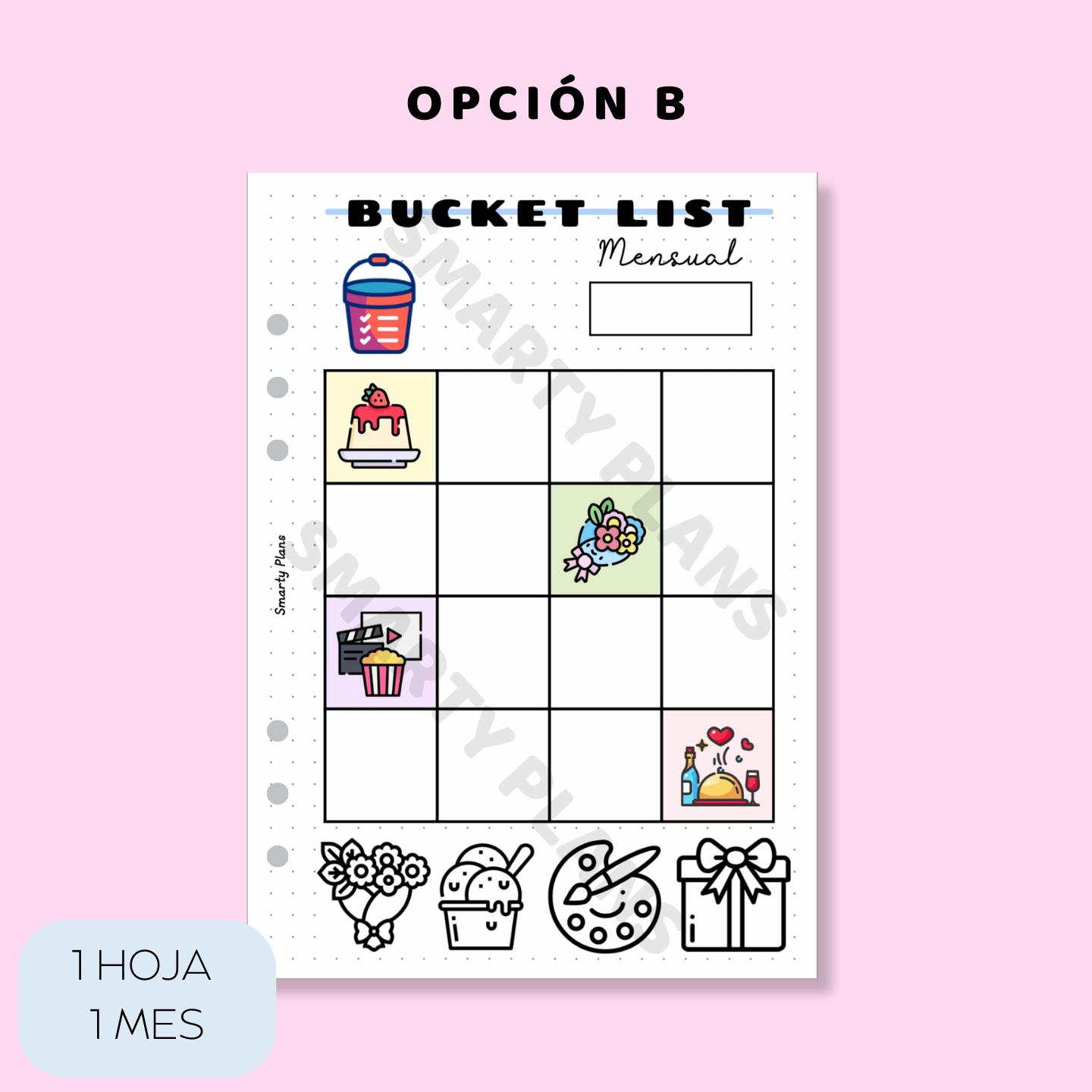 Plantilla Mensual - Bucket List
