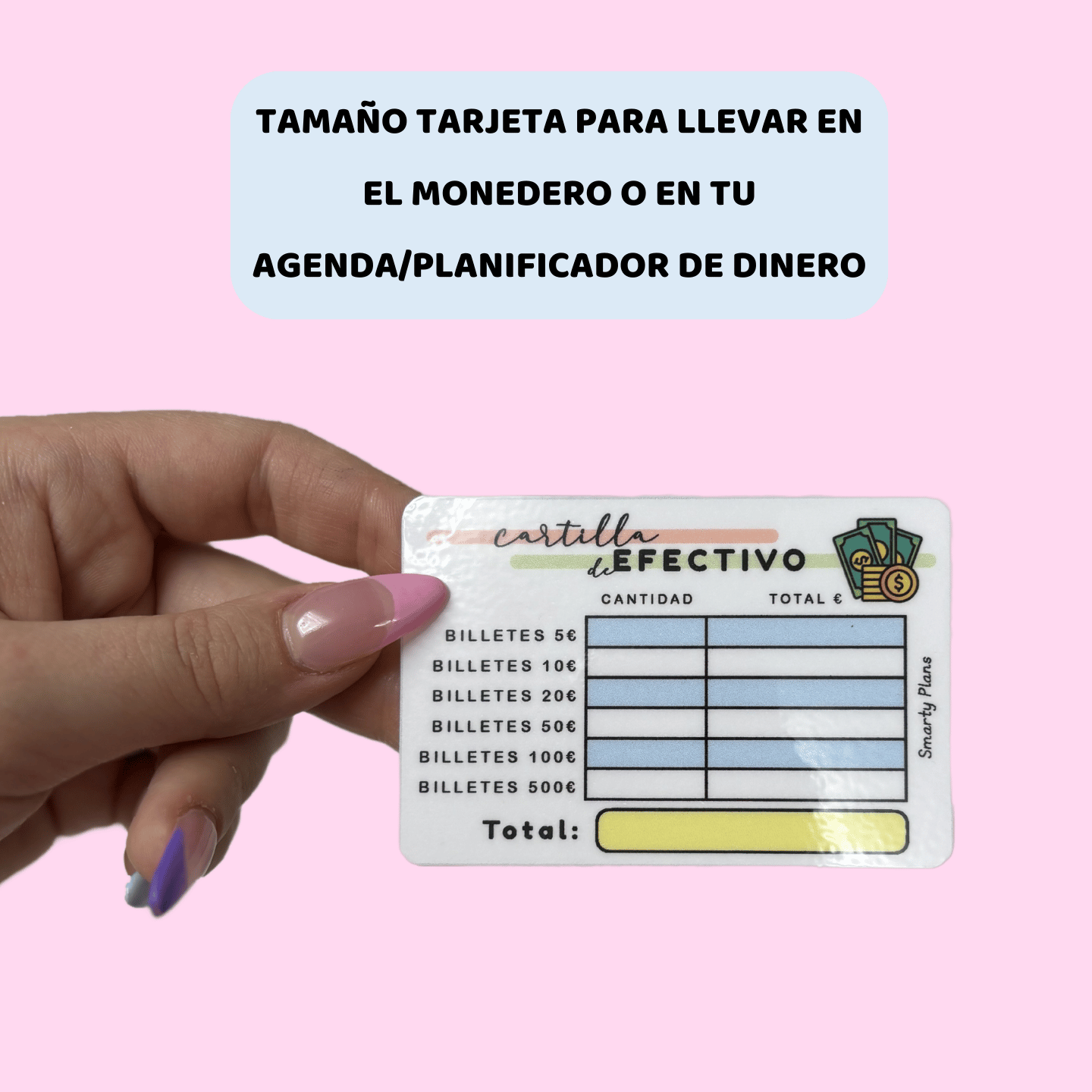 Tarjeta o Cartilla de Efectivo - Plastificada