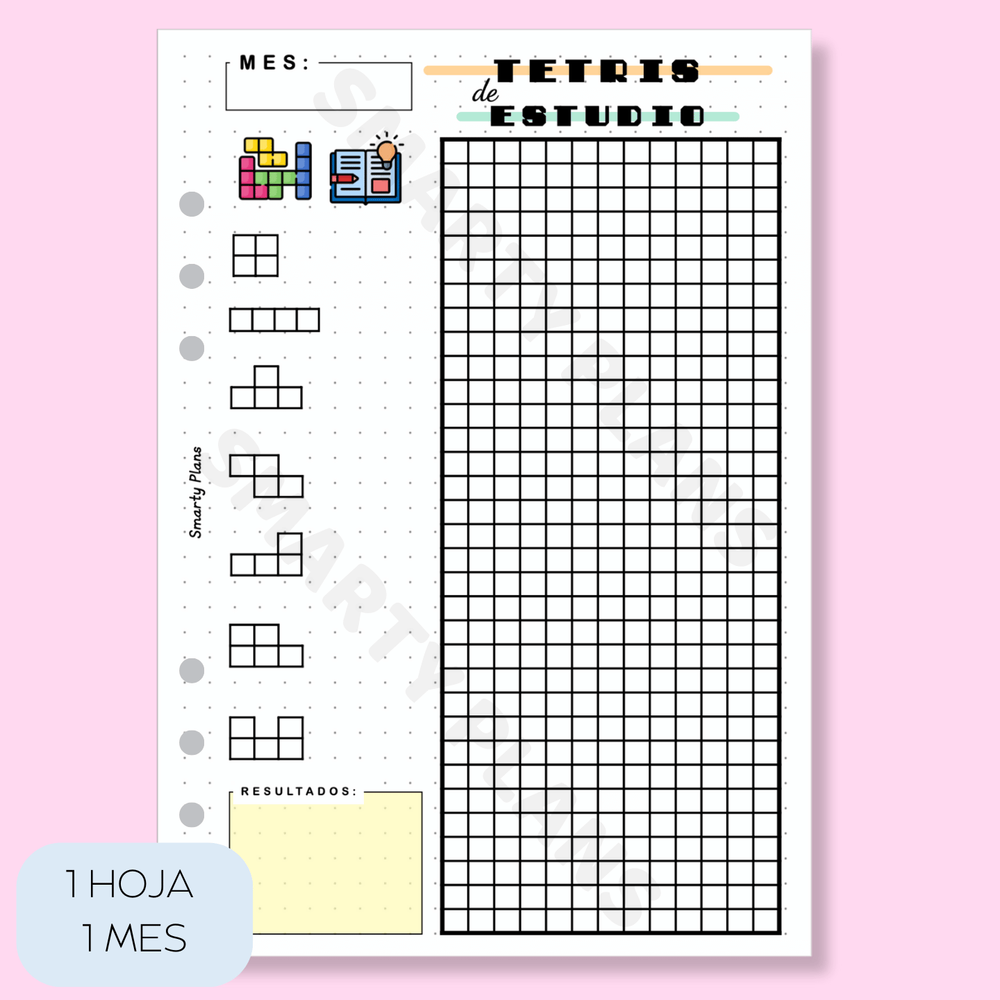 Plantilla Mensual Estudiantes - Tetris Estudio