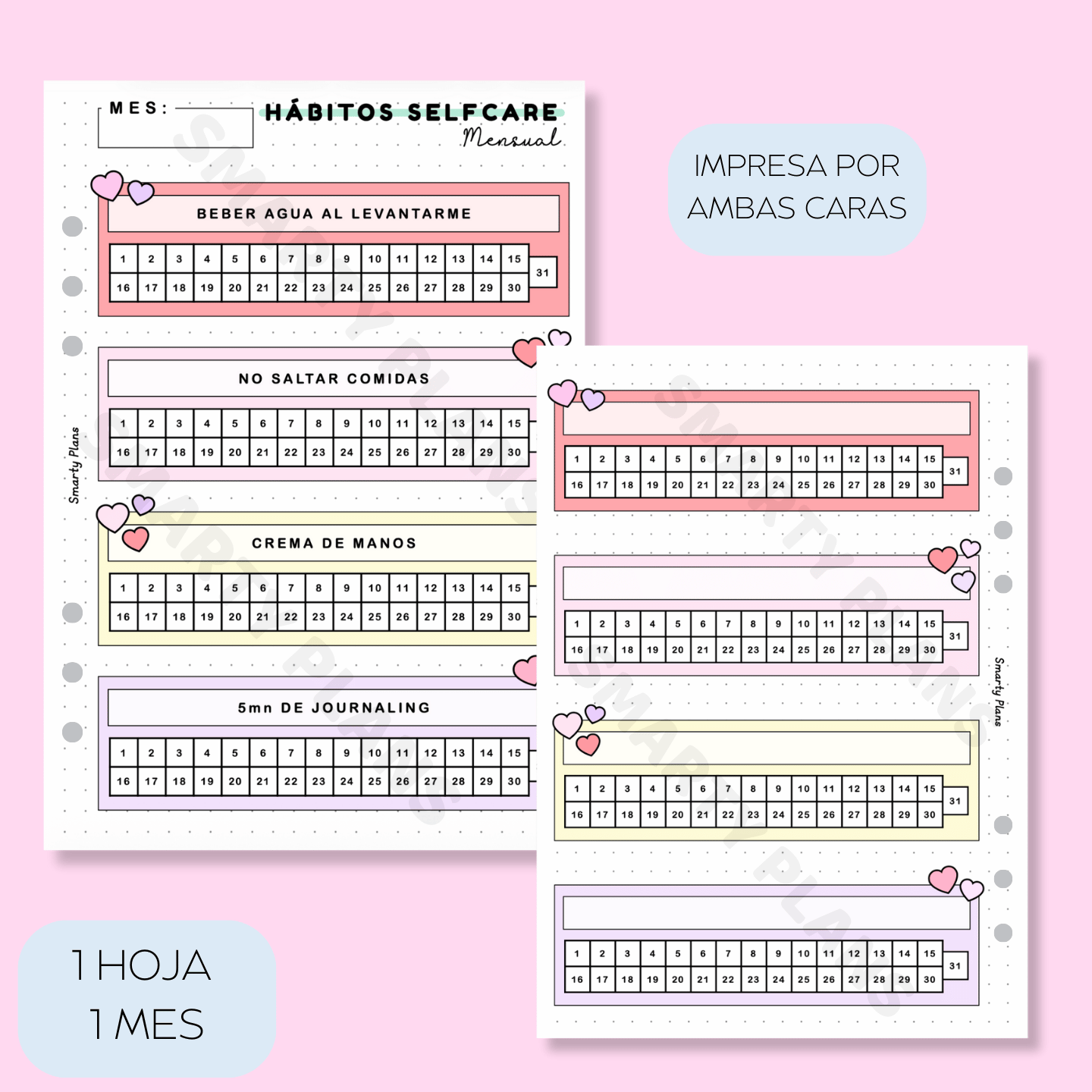 Plantilla Mensual - Hábitos Selfcare
