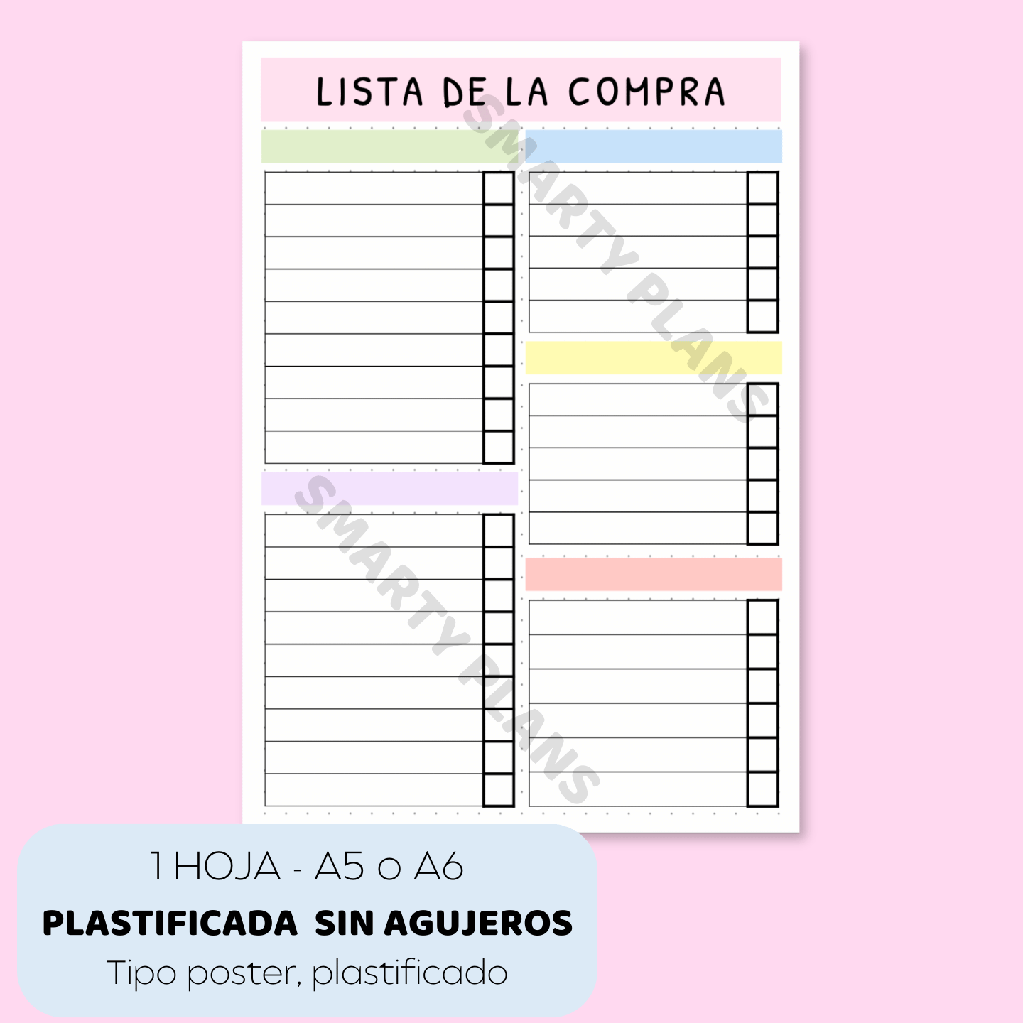 Plantilla Plastificada (SIN AGUJEROS) - Lista de la Compra