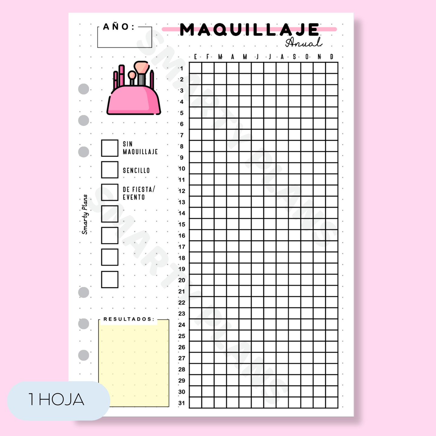 Hoja Anual - Maquillaje