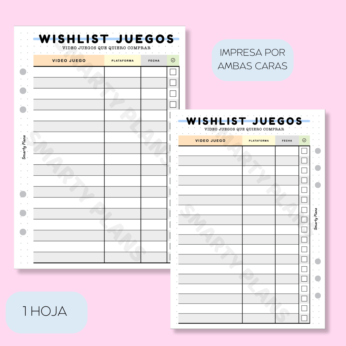 Plantilla Ocio - Wishlist Juegos
