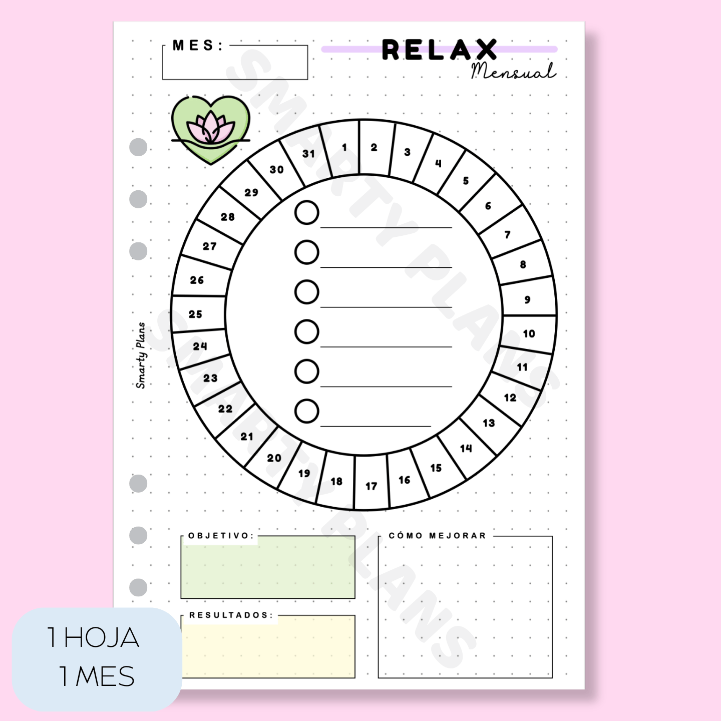 Plantilla Mensual - Relax