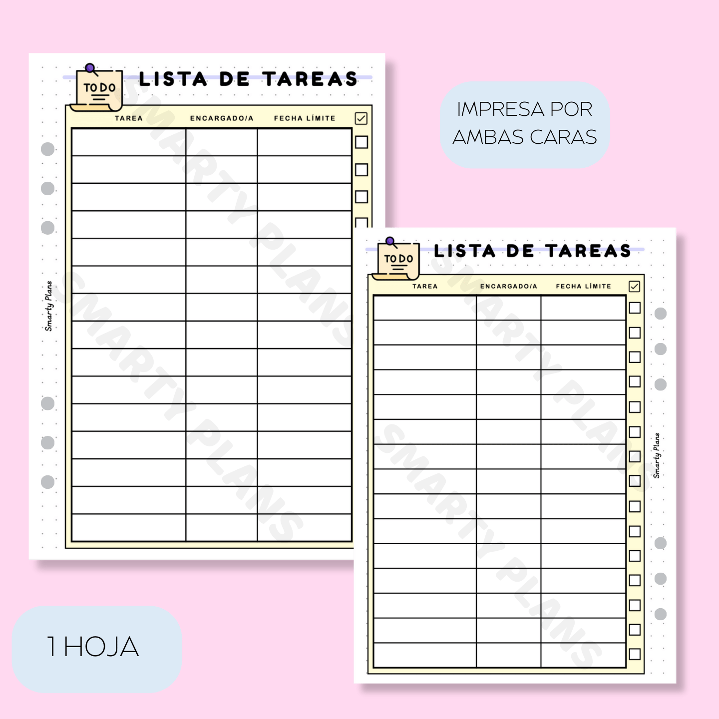 Plantilla Individual Eventos - Lista de tareas