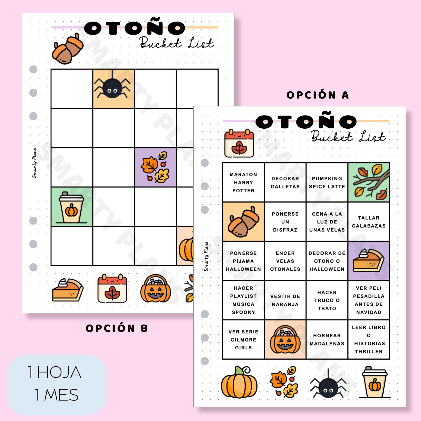 Plantilla Individual - Bucket List Otoño