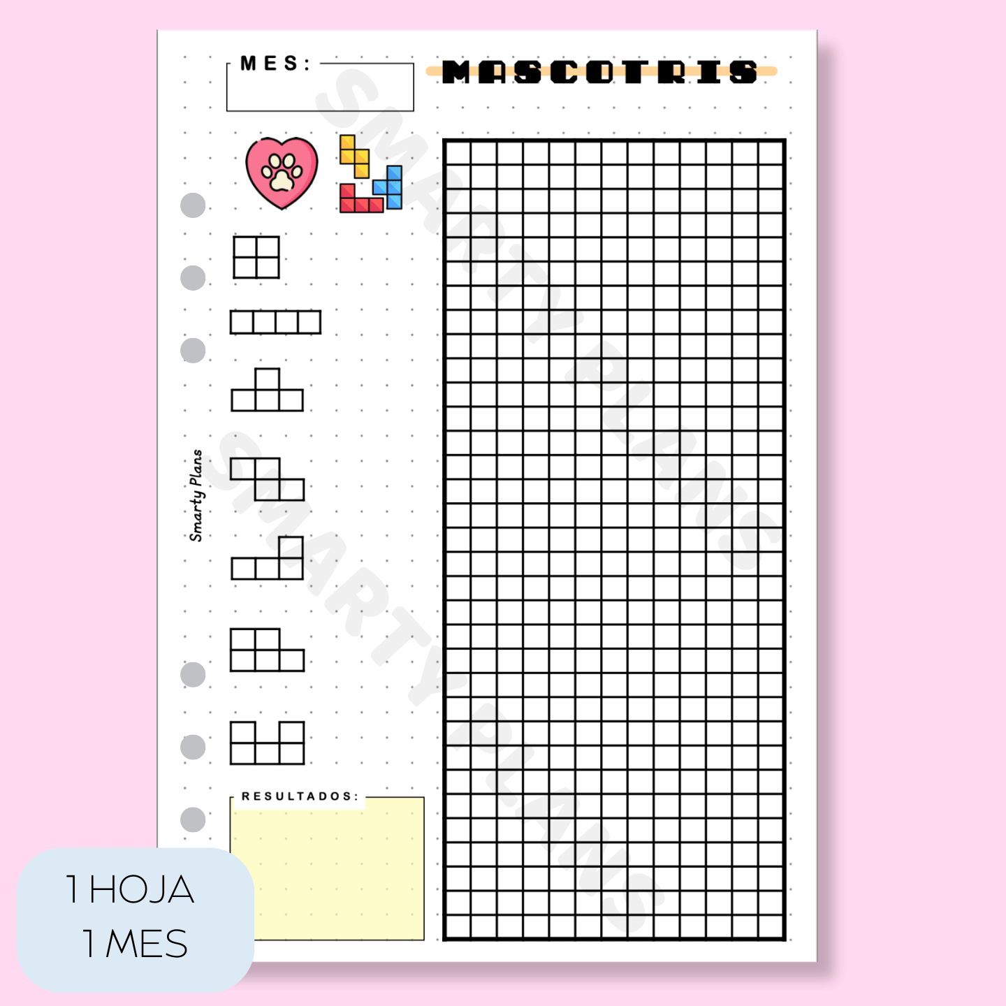 Plantilla Mensual - Tetris Mascotas