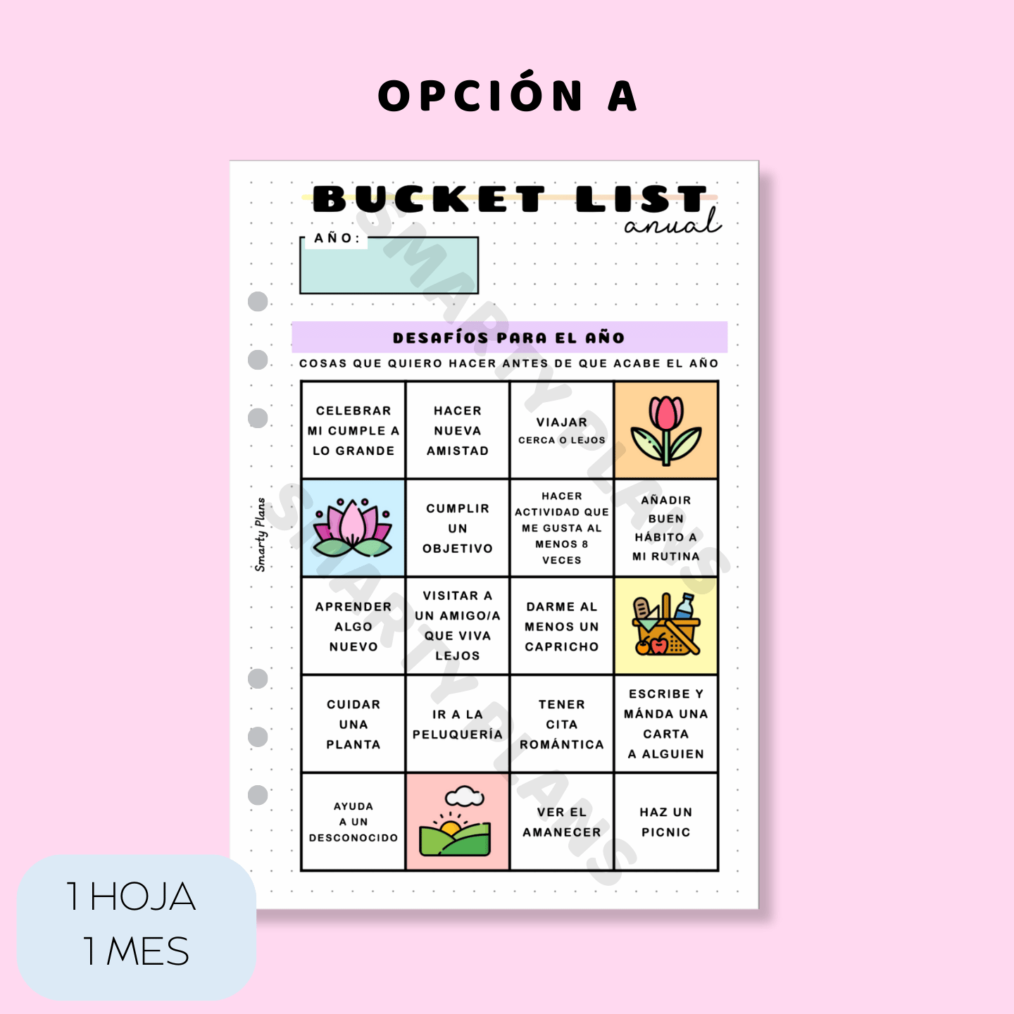 Hoja Anual - Bucket List Anual