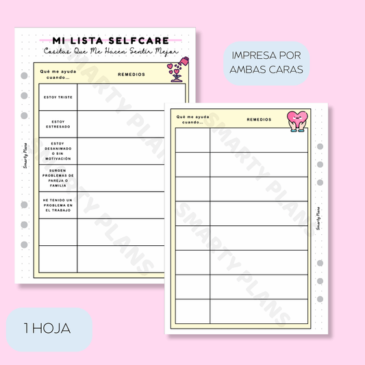 Plantilla Individual - Mis Lista Selfcare
