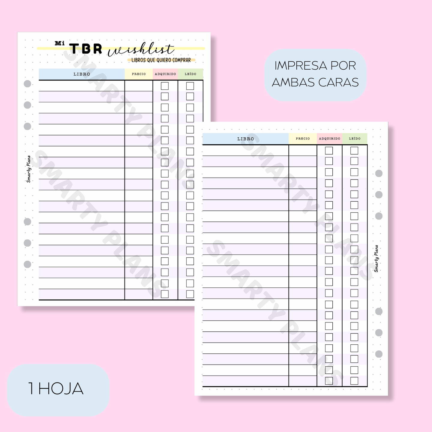 Plantilla Lectura - Mi TBR Wishlist