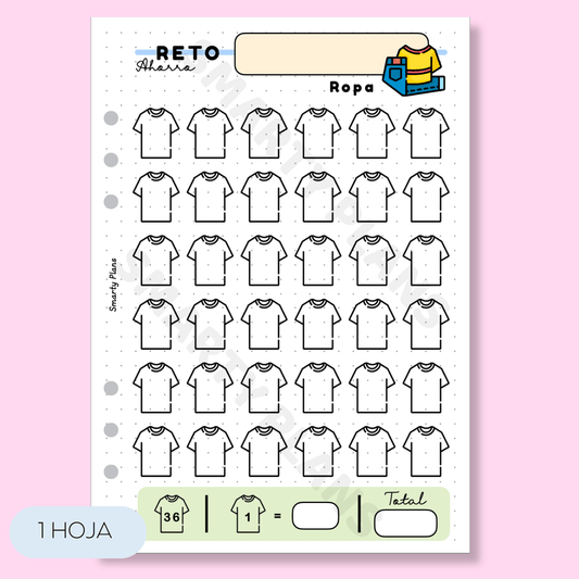 Plantilla Individual Finanzas - Reto de Ahorro Ropa