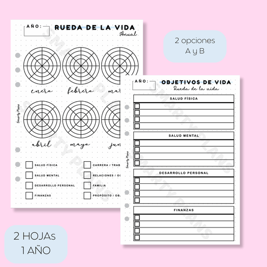 Hoja Anual - Rueda de la Vida