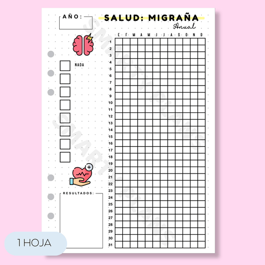 Hoja Anual Salud - Migraña o Jaqueca