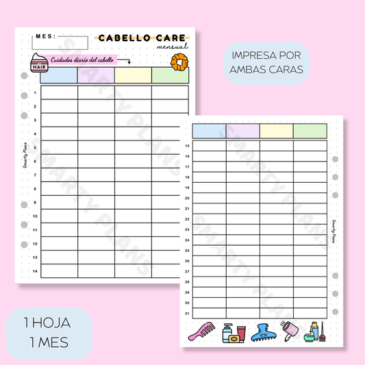 Plantilla Mensual - Cabello Care