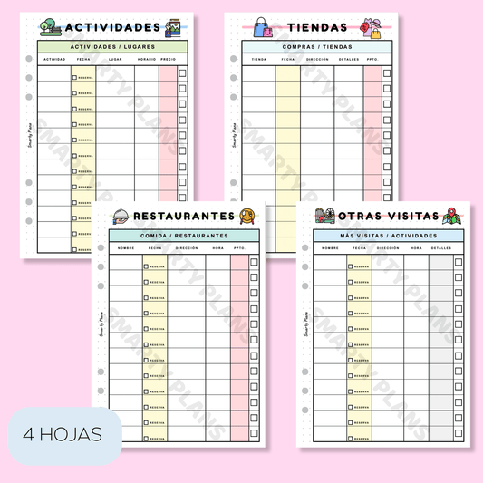 Plantilla Viajes - Actividades, Compras, Restaurantes