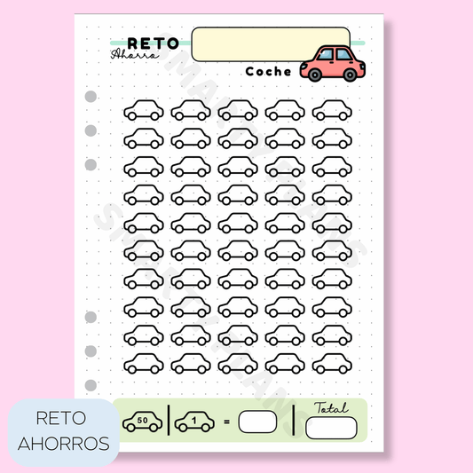 Plantilla Individual Finanzas - Reto de Ahorro Coche