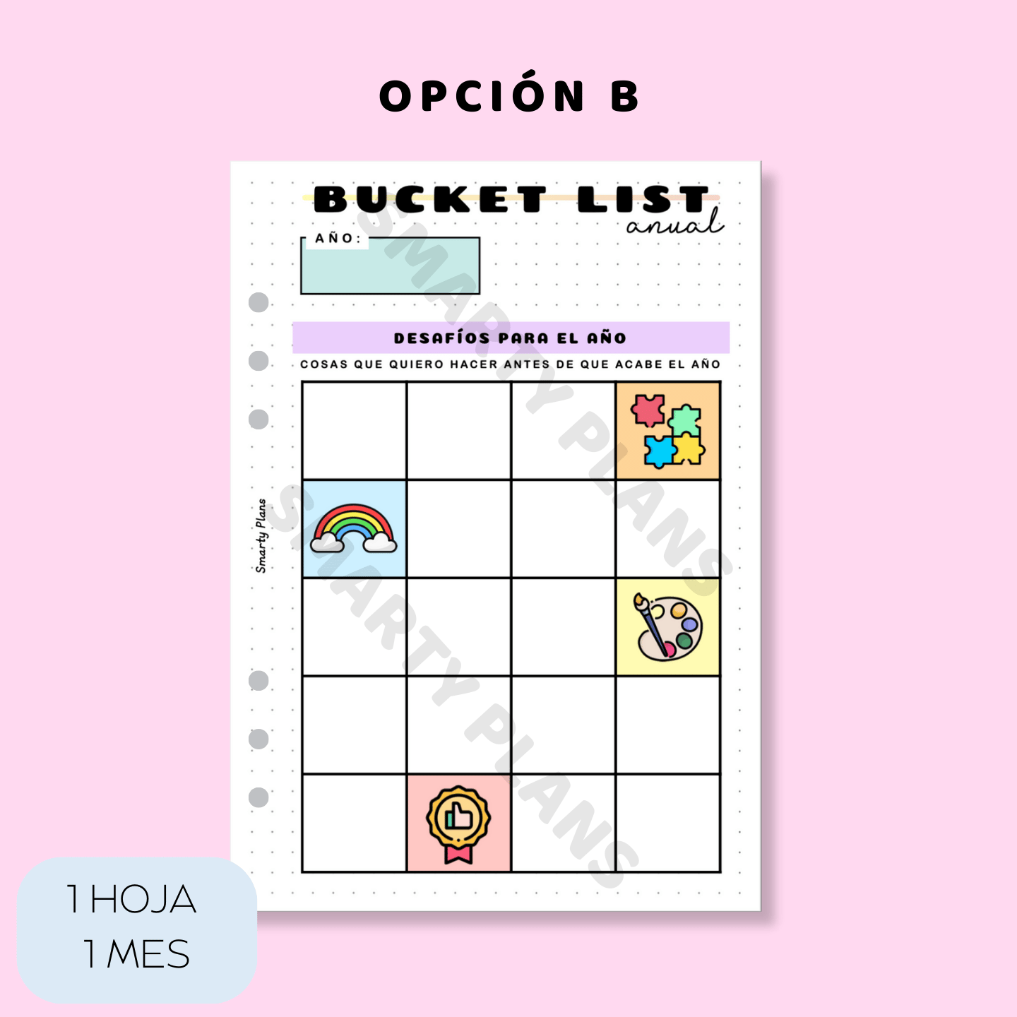 Hoja Anual - Bucket List Anual