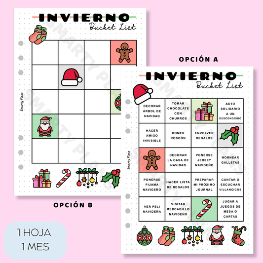 Plantilla Individual - Bucket List Invierno