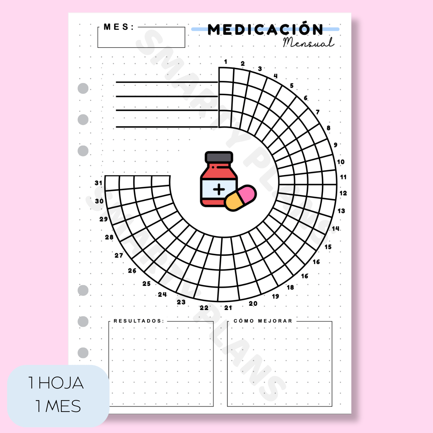 Plantilla Mensual Individual - Salud Medicación