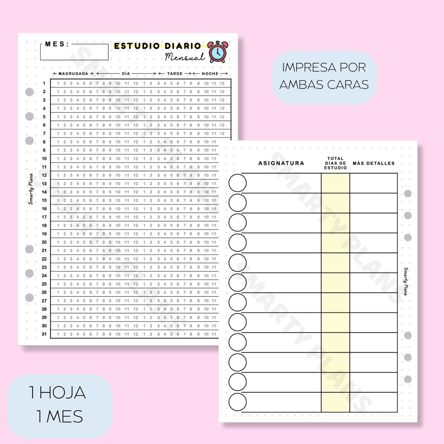 Plantilla Mensual - Estudio Diario