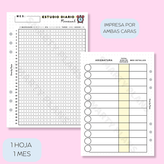 Plantilla Mensual - Estudio Diario
