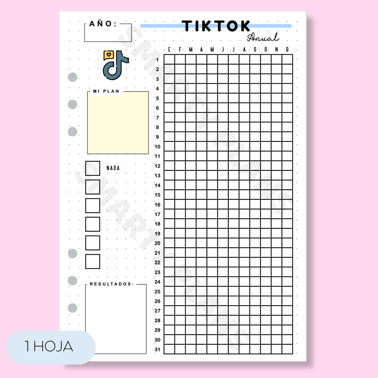 Hoja Anual Redes Sociales - TikTok