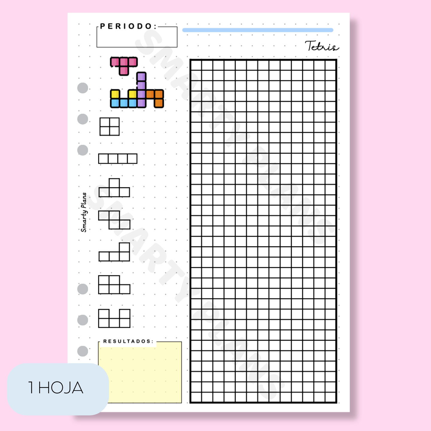 Plantilla Individual - Tetris en blanco