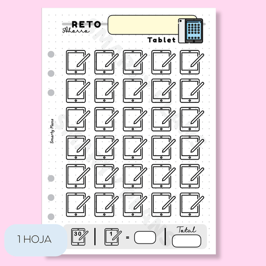 Plantilla Individual Finanzas - Reto de Ahorro Tablet