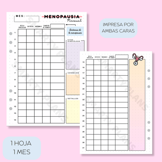 Plantilla Mensual - Menopausia